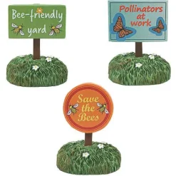 Village Halloween Accessories<Department 56 Bee Friendly Signs St/3