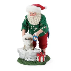 New Santas<Department 56 Bulldog Bubble Bath