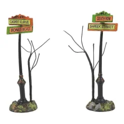 Village Halloween Accessories<Department 56 Creepy Village Street Signs
