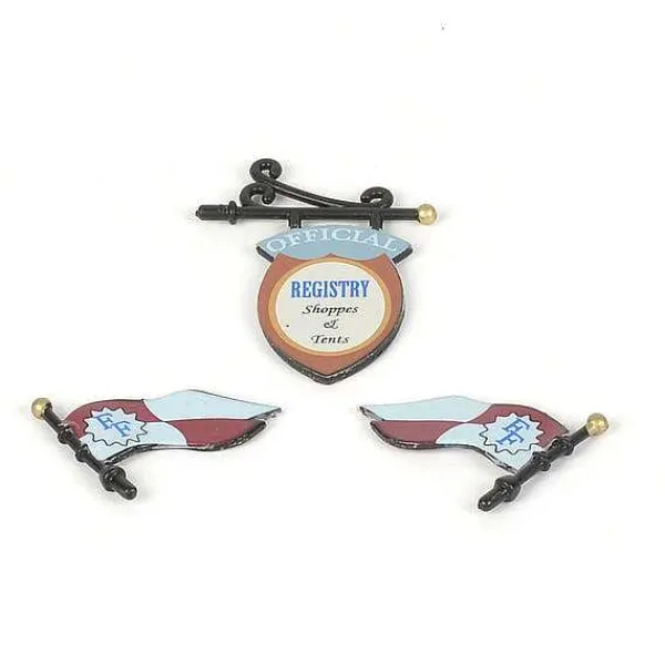 Replacement Parts<Department 56 Frost Fair Pavilion 2 Flags, 1 Hanging Sign