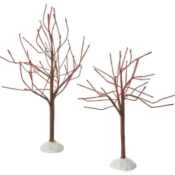 Village Accessories<Department 56 Red Sparkle Trees, Set Of 2