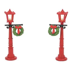 Village Accessories<Department 56 Red With Greens Street Lights