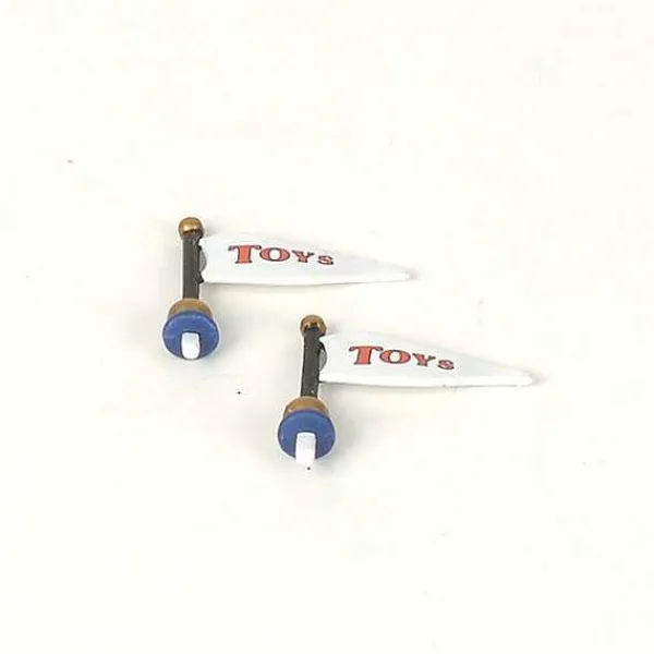 Replacement Parts<Department 56 Santa's Toy Company White Flags-Set Of 2