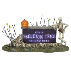 Village Halloween Accessories<Department 56 We'Re A Skeleton Crew Sign